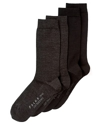 Slip on Falke's perfect-fit socks-rendered in soft cotton and warming merino wool-for total foot bliss.