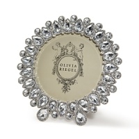 This handcrafted frame from Olivia Riegel dazzles with faux stones reminiscent of Elizabethan-era jewels.