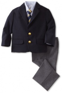 Nautica Dress Up Boys 2-7 Solid Poplin Duo Set, Navy, 7