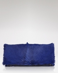 The power clutch is the bag to want now, and this Elie Tahari style works the trend in textured goat fur with a streamlined silhouette.