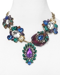 Big bold gemstones, in an array of hues, are prettily arranged on this Cara bib necklace. It's statement piece perfection.