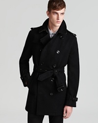 A brilliant design from Burberry Brit marries vintage appeal with classic tailoring for an overall masculine and thoroughly modern coat that elevates your presentation whether you're flying into Moscow on the private jet or enjoying a walk through New York on a brisk winter afternoon.