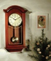 River City Clocks Chiming  Regulator Wall Clock with Swinging Pendulum and Cherry Finish - 24 Inches Tall - Model # 6023C