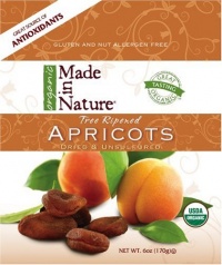 Made In Nature Organic Apricots, Dried, Unsulfured, 6-Ounce Bags (Pack of 6)