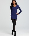 A body-hugging, curve-flaunting BCBGeneration dress makes its way to you in a long sleeve, low back silhouette.