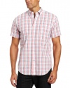 Nautica Men's Short Sleeve Poplin Plaid Woven, Desert Rose, XX-Large