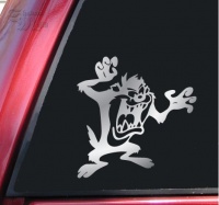 Taz Tasmanian Devil Vinyl Decal Sticker - Shiny Chrome