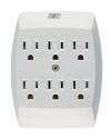 GE 54947 6-Outlet Grounded In-Wall Adapter, White