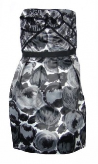 BCBGMAXAZRIA Printed Strapless Dress Black Combo 12 [Apparel] [Apparel]