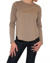 Women's Vince L/S Shirttail Tee Shirt in Safari