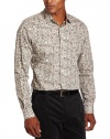 Perry Ellis Men's Longsleeve Slim Fit Floral Print Woven