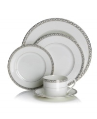 Endlessly elegant, Mikasa's Infinity Band place settings feature fine white porcelain with a pattern that transcends time and trend. Infinity links and dots of platinum add understated grace to special occasions.