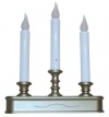 Good Tidings LED 3-Tier Window Christmas Candleholder with Sensor, Pewter Finish