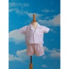 Lauren Madison baby boy Infant Christening Baptism Special occasion Bautizo Guayabera Set With Tucking On Front Shirt, White, 0-3 Months