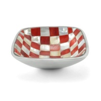 Julia Knight Classic Petite Mother-of-Pearl Mosaic Bowl, Pomegranate