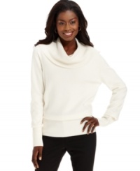 Build your wardrobe with JM Collection's ultra-versatile cowl-neck sweater.