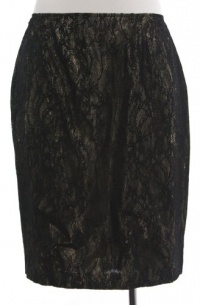 Jones New York Jet Black Lace Overlay Slim Skirt 20W