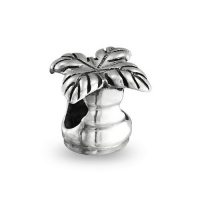 Bling Jewelry Beach Palm Tree Sterling Silver Bead Pandora Troll Charm Compatible