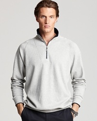 When the course gets blustery, keep your look in play with this comfortable pullover from Bobby Jones.