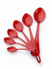 BlissHome Nigella Lawson's Living Kitchen Melamine Measuring Spoons, Red, Set of 6