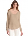 C&C California Women's Long Sleeve Dolman Shirt, Oatmeal, Small