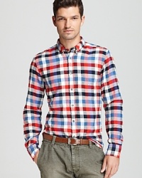 Big checks in bold colors give this classic-fit sport shirt a country cache that's ready for the big city.