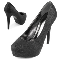 Breckelle'S Vanesa-04 Black Glitter Platform Pumps, Size: 9 (M) US [Apparel]