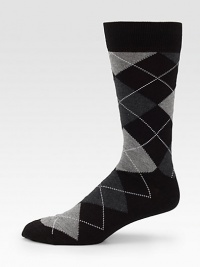 Exceptionally soft and well-appointed addition to any wardrobe in an argyle-patterned, pima cotton blend.Mid-calf height80% cotton/20% nylonMachine washMade in Italy