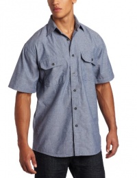 Key Industries Men's Short Sleeve Button Down Wrinkle Resist Chambray Shirt