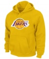 Keep warm in this solid hoodie featuring the Los Angeles Lakers by Majestic.