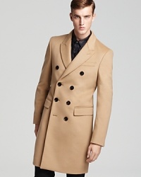 A classic overcoat from Burberry London rendered in a refined wool-cashmere blend.