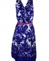 Jones New York Womens Floral Belted Pleat Skirt Dress