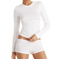 Calvin Klein Women's Modal Layer Long Sleeve Sleep Tee, White, Medium