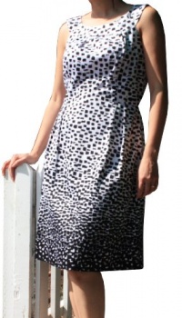 Calvin Klein Black and White Printed Sheath Dress, Size 6