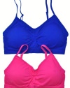 2 Pack: Seamless Nylon Spandex Spree Light Support Sports Bra