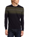 Victorinox Men's Kapple Stripe Crew-Neck Sweater, Navy, Large