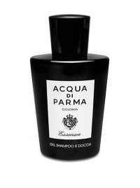 Gentle formula to leave hair slightly perfumed and skin fresh and soft. Lightly scented with refreshing notes of Acqu di Parma Colonia Essenza. Made in Italy. 6.7 oz. 