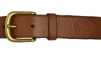 Polo Ralph Lauren Men's Leather Embossed Pony Belt Brown