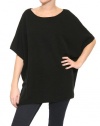 Women's Vince Rib Knit Wool & Cashmere Poncho in Black Size S