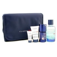 Clarins by Clarins Gift Set: ON THE GO SET-SKIN DIFFERENCE .5OZ & ACTIVE FACE WASH 1.06OZ & AFTERSHAVE ENERGIZER 3.4OZ & SAMPLE MOISTURE BALM .17OZ & TRAVEL BAG