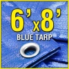 6' X 8' Blue Multi-Purpose 6-mil Waterproof Poly Tarp 6x8 Tarpaulin for Camping Tent Shelter Shade Canopy