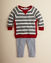 Set up your little guy right with Splendid's picture-perfect stripe pullover and solid pant, a classic way to bring comfort and style to his everyday look.