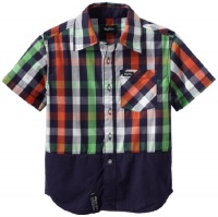 LRG - Kids Boys 2-7 Little Motives Short Sleeve Woven, Navy, 4