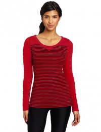 Calvin Klein Performance Women's Striped Long Sleeve Tee