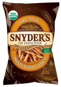 Snyder's of Hanover Organic Honey Whole Wheat Pretzel Sticks, 8-Ounce Bags (Pack of 12)