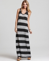 Easy-chic style is achieved in this Soft Joie maxi dress, boldly striped with panache.