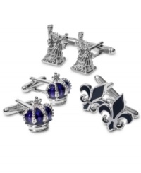 Symbolic and historical novelty cufflinks by Geoffrey Beene.