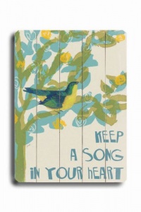 Song In Your Heart 25x34 Artistic Planked Wood Sign by Lisa Weedn