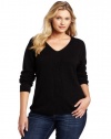 Calvin Klein Women's Plus-Size Wmn Rib V-Neck Pullover