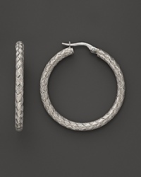 Woven hoops in sterling silver from Fifth Season by Roberto Coin.